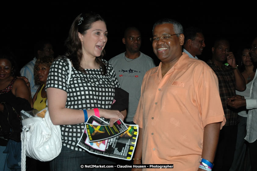 The Hon. Orette Bruce Goldwin, M.P., Prime Minister of Jamaica, Minister of Tourism, Hon. Edmund Bartlett, and Director of Tourism, Basil Smith at the Air Jamaica Jazz and Blues Festival 2008 The Art of Music - Ridday, January 25, 2008 - Air Jamaica Jazz & Blues 2008 The Art of Music venue at the Aqaueduct on Rose Hall Resort & Counrty Club, Montego Bay, St. James, Jamaica W.I. - Thursday, January 24 - Saturday, January 26, 2008 - Photographs by Net2Market.com - Claudine Housen & Barry J. Hough Sr, Photographers - Negril Travel Guide, Negril Jamaica WI - http://www.negriltravelguide.com - info@negriltravelguide.com...!