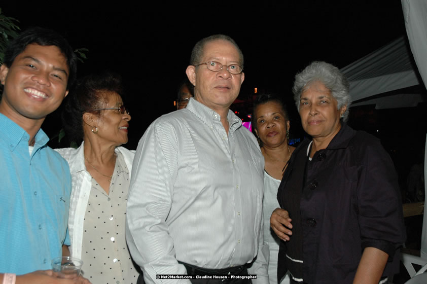 The Hon. Orette Bruce Goldwin, M.P., Prime Minister of Jamaica, Minister of Tourism, Hon. Edmund Bartlett, and Director of Tourism, Basil Smith at the Air Jamaica Jazz and Blues Festival 2008 The Art of Music - Thrusday, January 24, 2008 - Air Jamaica Jazz & Blues 2008 The Art of Music venue at the Aqaueduct on Rose Hall Resort & Counrty Club, Montego Bay, St. James, Jamaica W.I. - Thursday, January 24 - Saturday, January 26, 2008 - Photographs by Net2Market.com - Claudine Housen & Barry J. Hough Sr, Photographers - Negril Travel Guide, Negril Jamaica WI - http://www.negriltravelguide.com - info@negriltravelguide.com...!