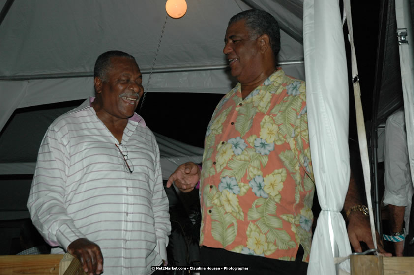 The Hon. Orette Bruce Goldwin, M.P., Prime Minister of Jamaica, Minister of Tourism, Hon. Edmund Bartlett, and Director of Tourism, Basil Smith at the Air Jamaica Jazz and Blues Festival 2008 The Art of Music - Thrusday, January 24, 2008 - Air Jamaica Jazz & Blues 2008 The Art of Music venue at the Aqaueduct on Rose Hall Resort & Counrty Club, Montego Bay, St. James, Jamaica W.I. - Thursday, January 24 - Saturday, January 26, 2008 - Photographs by Net2Market.com - Claudine Housen & Barry J. Hough Sr, Photographers - Negril Travel Guide, Negril Jamaica WI - http://www.negriltravelguide.com - info@negriltravelguide.com...!