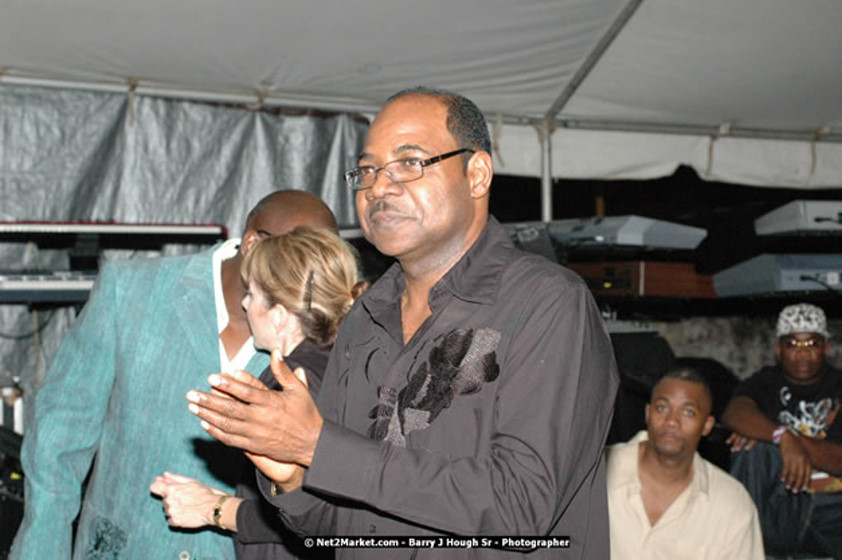 The Hon. Orette Bruce Goldwin, M.P., Prime Minister of Jamaica, Minister of Tourism, Hon. Edmund Bartlett, and Director of Tourism, Basil Smith at the Air Jamaica Jazz and Blues Festival 2008 The Art of Music - Thrusday, January 24, 2008 - Air Jamaica Jazz & Blues 2008 The Art of Music venue at the Aqaueduct on Rose Hall Resort & Counrty Club, Montego Bay, St. James, Jamaica W.I. - Thursday, January 24 - Saturday, January 26, 2008 - Photographs by Net2Market.com - Claudine Housen & Barry J. Hough Sr, Photographers - Negril Travel Guide, Negril Jamaica WI - http://www.negriltravelguide.com - info@negriltravelguide.com...!