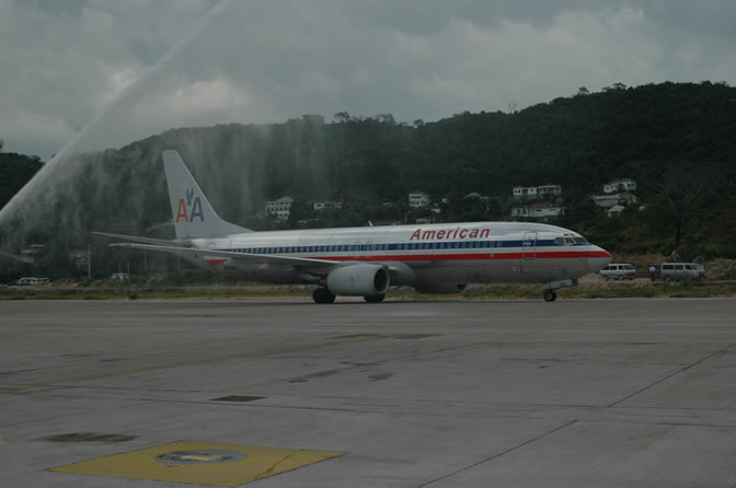 Inaugural Flight - American Airlines - Two New International Routes - Service Between Montego Bay, Jamaica & Dallas/Fort Worth, Texas - Gate 12 - Sangster International Airport, Montego Bay, St. James, Jamaica W.I. - February 3, 2006 - Negril Travel Guide, Negril Jamaica WI - http://www.negriltravelguide.com - info@negriltravelguide.com...!