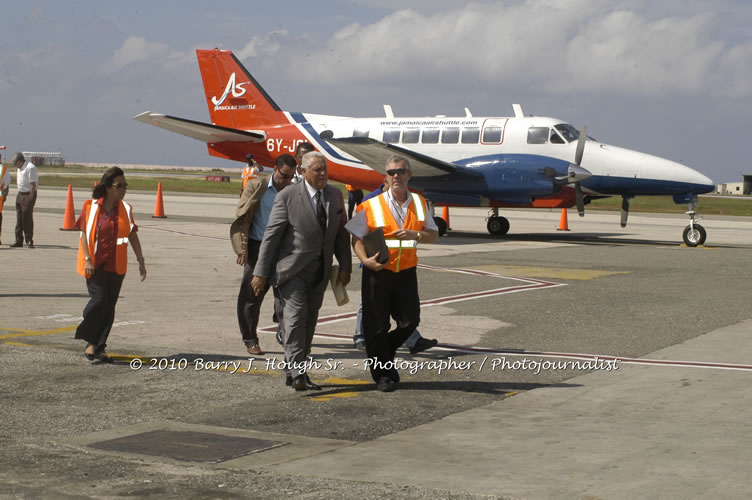 Jamaica Air Shuttle Launch @ MBJ Airports Limited, Wednesday, January 20, 2010, Sangster International Airport, Montego Bay, St. James, Jamaica W.I. - Photographs by Net2Market.com - Barry J. Hough Sr, Photographer/Photojournalist - The Negril Travel Guide - Negril's and Jamaica's Number One Concert Photography Web Site with over 40,000 Jamaican Concert photographs Published -  Negril Travel Guide, Negril Jamaica WI - http://www.negriltravelguide.com - info@negriltravelguide.com...!