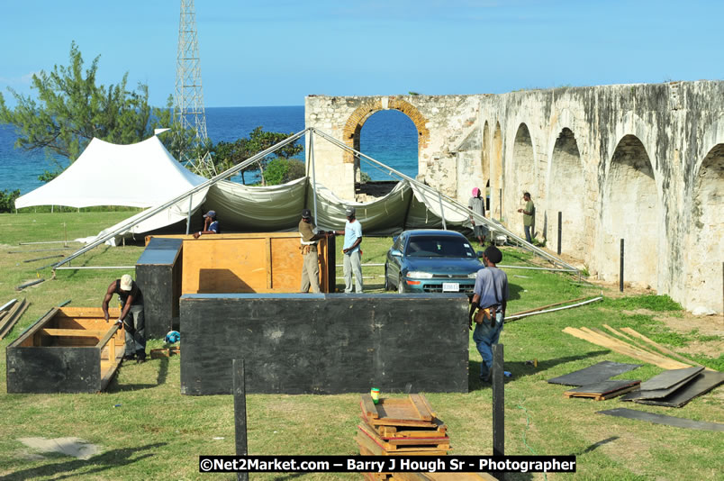 Preparations at the Venue - Jamaica Jazz and Blues Festival 2009, Thursday, January 15, 2009 - Venue at the Aqueduct on Rose Hall Resort &amp; Country Club, Montego Bay, Jamaica - Thursday, January 22 - Saturday, January 24, 2009 - Photographs by Net2Market.com - Barry J. Hough Sr, Photographer/Photojournalist - Negril Travel Guide, Negril Jamaica WI - http://www.negriltravelguide.com - info@negriltravelguide.com...!