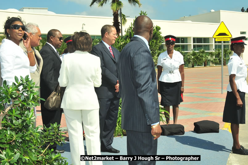 The Unveiling Of The Commemorative Plaque By The Honourable Prime Minister, Orette Bruce Golding, MP, And Their Majesties, King Juan Carlos I And Queen Sofia Of Spain - On Wednesday, February 18, 2009, Marking The Completion Of The Expansion Of Sangster International Airport, Venue at Sangster International Airport, Montego Bay, St James, Jamaica - Wednesday, February 18, 2009 - Photographs by Net2Market.com - Barry J. Hough Sr, Photographer/Photojournalist - Negril Travel Guide, Negril Jamaica WI - http://www.negriltravelguide.com - info@negriltravelguide.com...!