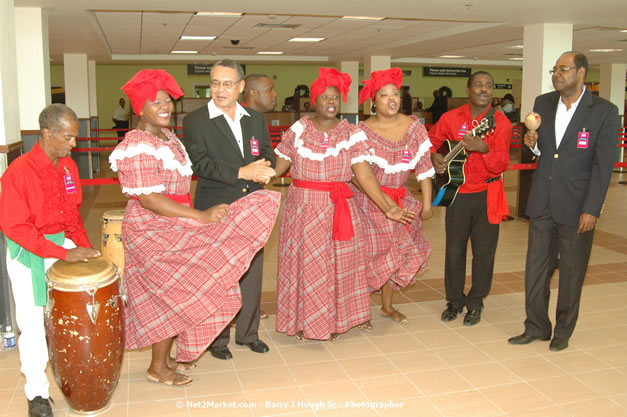 Minister of Tourism, Hon. Edmund Bartlett - Director of Tourism, Basil Smith, and Mayor of Montego Bay, Councillor Charles Sinclair Launch of Winter Tourism Season at Sangster International Airport, Saturday, December 15, 2007 - Sangster International Airport - MBJ Airports Limited, Montego Bay, Jamaica W.I. - Photographs by Net2Market.com - Barry J. Hough Sr, Photographer - Negril Travel Guide, Negril Jamaica WI - http://www.negriltravelguide.com - info@negriltravelguide.com...!