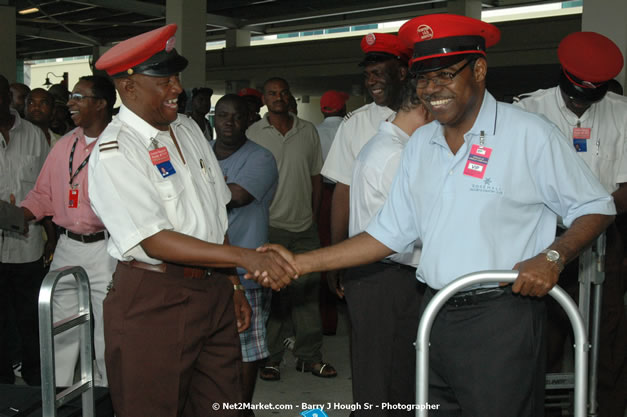 Minister of Tourism, Hon. Edmund Bartlett - Director of Tourism, Basil Smith, and Mayor of Montego Bay, Councillor Charles Sinclair Launch of Winter Tourism Season at Sangster International Airport, Saturday, December 15, 2007 - Sangster International Airport - MBJ Airports Limited, Montego Bay, Jamaica W.I. - Photographs by Net2Market.com - Barry J. Hough Sr, Photographer - Negril Travel Guide, Negril Jamaica WI - http://www.negriltravelguide.com - info@negriltravelguide.com...!