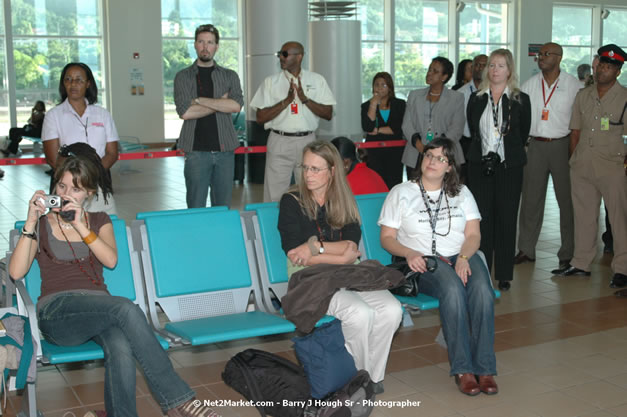 MBJ Airports Limited Welcomes WestJet Airlines - Inaugural Scheduled Service From Toronto Pearsons International Airport - Monday, December 10, 2007 - Sangster International Airport - MBJ Airports Limited, Montego Bay, Jamaica W.I. - Photographs by Net2Market.com - Barry J. Hough Sr, Photographer - Negril Travel Guide, Negril Jamaica WI - http://www.negriltravelguide.com - info@negriltravelguide.com...!