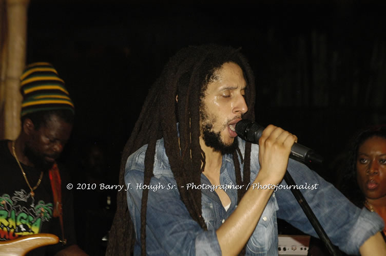 Julian Marley - Grammy Nominee & Son of the Legend Bob Marley - Live in Concert - Also featuring Ras Noble, Power Drill, Iron Head, & Robin Banks - Backing Band Roots Warrior, plus DJ Gemini @ One Love Reggae Concerts Series 09/10 @ Negril Escape Resort & Spa, February 2, 2010, One Love Drive, West End, Negril, Westmoreland, Jamaica W.I. - Photographs by Net2Market.com - Barry J. Hough Sr, Photographer/Photojournalist - The Negril Travel Guide - Negril's and Jamaica's Number One Concert Photography Web Site with over 40,000 Jamaican Concert photographs Published -  Negril Travel Guide, Negril Jamaica WI - http://www.negriltravelguide.com - info@negriltravelguide.com...!