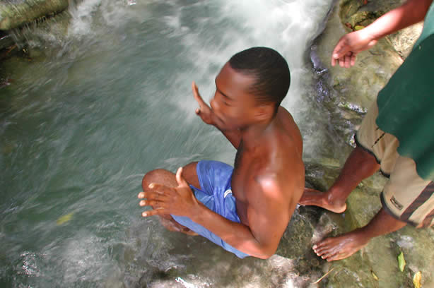 Riverwalk at   Mayfield Falls - Negril, Jamaica W.I. - Saturday, December 8, 2001 - Negril Travel Guide