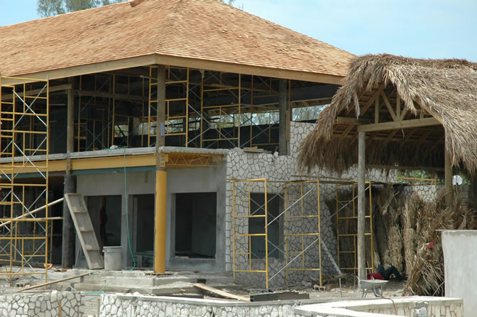 World Famous Rick's Cafe - Negril's West End Cliffs - Rebuilding After Ivan - Negril Travel Guide, Negril Jamaica WI - http://www.negriltravelguide.com - info@negriltravelguide.com...!